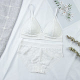 Women Lace Bra Sets Seamless Underwear Backless Vest Sexy Panties Padded Ultrathin Bralette Female Lingerie Briefs Intimates