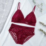 Women Lace Bra Sets Seamless Underwear Backless Vest Sexy Panties Padded Ultrathin Bralette Female Lingerie Briefs Intimates