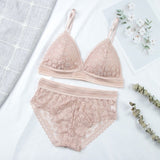 Women Lace Bra Sets Seamless Underwear Backless Vest Sexy Panties Padded Ultrathin Bralette Female Lingerie Briefs Intimates