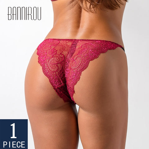 BANNIROU Sexy Lace Briefs Underwear Woman Lingerie Mid Waist Good Quality Soft Female Panties New M-XL Hot Sale Fashion 1 Pieces