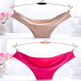 new fashion ice silk seamless sexy breathable sexy pure color low-rise panties women underwear briefs modis tanga lingerie