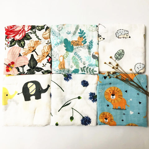 Newborn  Organic Cotton Bamboo baby blanket muslin swaddle wrap feeding burpy towel scraf bibs muslin big diaper