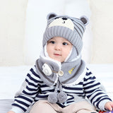 Kids Winter Hats Girls Boys Children Crochet Warm Caps Scarf Set Baby Bonnet Enfant Cartton Cute Hat Christmas Gifts