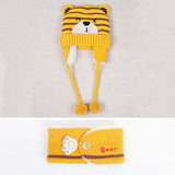 Kids Winter Hats Girls Boys Children Crochet Warm Caps Scarf Set Baby Bonnet Enfant Cartton Cute Hat Christmas Gifts
