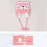 Kids Winter Hats Girls Boys Children Crochet Warm Caps Scarf Set Baby Bonnet Enfant Cartton Cute Hat Christmas Gifts