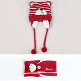 Kids Winter Hats Girls Boys Children Crochet Warm Caps Scarf Set Baby Bonnet Enfant Cartton Cute Hat Christmas Gifts