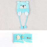 Kids Winter Hats Girls Boys Children Crochet Warm Caps Scarf Set Baby Bonnet Enfant Cartton Cute Hat Christmas Gifts