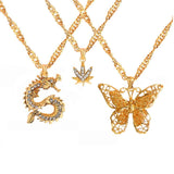 Bohemian Multilayer Necklaces For Women Men Gold Butterfly Portrait Coin Cross Crystal Chokers Necklace Sets Trendy New Jewelry