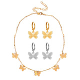 Bohemian Multilayer Necklaces For Women Men Gold Butterfly Portrait Coin Cross Crystal Chokers Necklace Sets Trendy New Jewelry