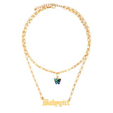 Bohemian Multilayer Necklaces For Women Men Gold Butterfly Portrait Coin Cross Crystal Chokers Necklace Sets Trendy New Jewelry