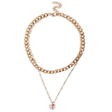 Bohemian Multilayer Necklaces For Women Men Gold Butterfly Portrait Coin Cross Crystal Chokers Necklace Sets Trendy New Jewelry