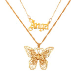 Bohemian Multilayer Necklaces For Women Men Gold Butterfly Portrait Coin Cross Crystal Chokers Necklace Sets Trendy New Jewelry