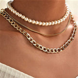 Punk Big Link Chain Necklace Choker for Women Steampunk Multi Layered Star Lock Pendant Necklace Statement Jewelry