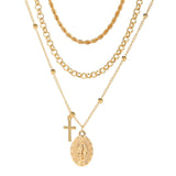 Punk Big Link Chain Necklace Choker for Women Steampunk Multi Layered Star Lock Pendant Necklace Statement Jewelry