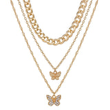 Punk Big Link Chain Necklace Choker for Women Steampunk Multi Layered Star Lock Pendant Necklace Statement Jewelry