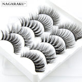 NAGARAKU strip lashes 5 pairs 3D faux Mink False Eyelash Extension Natura Fake Eye Lashes  makeup kit maquiagem