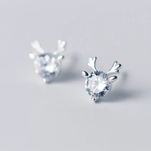 New Creative Christmas Ornaments Stylish Christmas Elk Crystal Deer Stud Earrings Women Fashion Jewelry Gift Christmas Ornaments