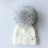 Winter Baby Boy Girl Artificial Pompom Knitted Hat Toddler Kids Caps With Pompon Newborn Photography  Props