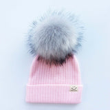Winter Baby Boy Girl Artificial Pompom Knitted Hat Toddler Kids Caps With Pompon Newborn Photography  Props