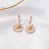 2020 new star moon earrings Korean version asymmetrical high sense earrings fashion earrings Prevent Allergy exquisite ear nail