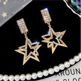 2020 new star moon earrings Korean version asymmetrical high sense earrings fashion earrings Prevent Allergy exquisite ear nail