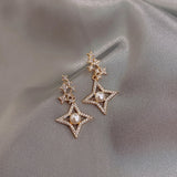 2020 new star moon earrings Korean version asymmetrical high sense earrings fashion earrings Prevent Allergy exquisite ear nail
