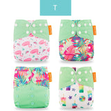 Happyflute 2020 4pcs/set Washable Eco-friendly Cloth Diaper Ecological Adjustable Nappy Reusable Diaper Fit 0-2year 3-15kg baby