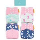 Happyflute 2020 4pcs/set Washable Eco-friendly Cloth Diaper Ecological Adjustable Nappy Reusable Diaper Fit 0-2year 3-15kg baby