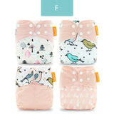 Happyflute 2020 4pcs/set Washable Eco-friendly Cloth Diaper Ecological Adjustable Nappy Reusable Diaper Fit 0-2year 3-15kg baby