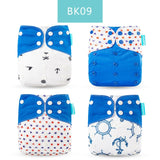 Happyflute 2020 4pcs/set Washable Eco-friendly Cloth Diaper Ecological Adjustable Nappy Reusable Diaper Fit 0-2year 3-15kg baby