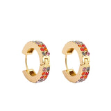 Women CZ Rainbow Earrings Cubic Zirconia Ear Cuff Set for Female Trendy Gold Huggie Clip on Earrings Earcuff Crystal Jewelry