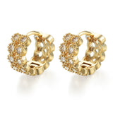 Women CZ Rainbow Earrings Cubic Zirconia Ear Cuff Set for Female Trendy Gold Huggie Clip on Earrings Earcuff Crystal Jewelry