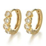 Women CZ Rainbow Earrings Cubic Zirconia Ear Cuff Set for Female Trendy Gold Huggie Clip on Earrings Earcuff Crystal Jewelry
