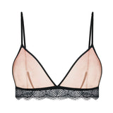 Ladies Bra Lace Bralette Top Sexy Halter Lingerie Underwear Intimate Bra 3/4 Cups Crop Top Unlined Soft Bras Translucent