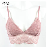 Ladies Bra Lace Bralette Top Sexy Halter Lingerie Underwear Intimate Bra 3/4 Cups Crop Top Unlined Soft Bras Translucent