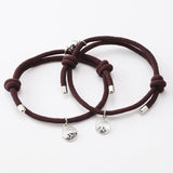 Attract couples bracelets best friend bracelet men bracelet red black rope weaving magnet attract long-distance love jewelry
