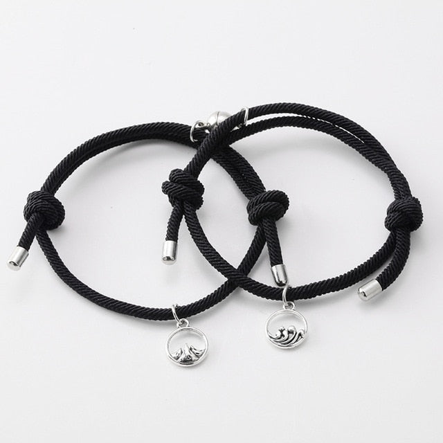 Attract couples bracelets best friend bracelet men bracelet red black rope weaving magnet attract long-distance love jewelry