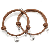 Attract couples bracelets best friend bracelet men bracelet red black rope weaving magnet attract long-distance love jewelry