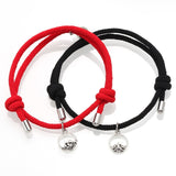 Attract couples bracelets best friend bracelet men bracelet red black rope weaving magnet attract long-distance love jewelry