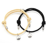 Attract couples bracelets best friend bracelet men bracelet red black rope weaving magnet attract long-distance love jewelry