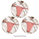 FINETOO M-XL Cotton Bikini Panties T-back Thong Sexy Low Waist Women Underwear Cotton G-String Underpants Femlae Lingerie 3Pcs