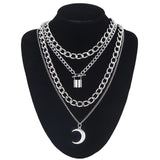 Layered Chain Necklace Neck Chains Lock Pendant  Jewelry For Women Punk Choker Padlock Goth Jewelry Grunge Aesthetic Accessories