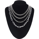 Layered Chain Necklace Neck Chains Lock Pendant  Jewelry For Women Punk Choker Padlock Goth Jewelry Grunge Aesthetic Accessories