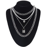 Layered Chain Necklace Neck Chains Lock Pendant  Jewelry For Women Punk Choker Padlock Goth Jewelry Grunge Aesthetic Accessories