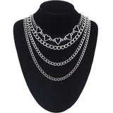 Layered Chain Necklace Neck Chains Lock Pendant  Jewelry For Women Punk Choker Padlock Goth Jewelry Grunge Aesthetic Accessories