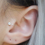 Top Quality 6MM AAA Cezch Zircon Chic Filled Tragus Earring For Women Non Piercing Clip Earing Punk Ear Cuff 2018 Brincos
