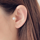 Top Quality 6MM AAA Cezch Zircon Chic Filled Tragus Earring For Women Non Piercing Clip Earing Punk Ear Cuff 2018 Brincos