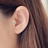 Top Quality 6MM AAA Cezch Zircon Chic Filled Tragus Earring For Women Non Piercing Clip Earing Punk Ear Cuff 2018 Brincos