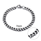 Jiayiqi 5-11 mm Men Chain Bracelet Stainless Steel Curb Cuban Link Chain Bangle for Male Women Hiphop Trendy Wrist Jewelry Gift