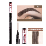 LULAA Makeup Waterproof Eyebrow Pen 4 Head Eye Brow Tint 6Color Long Lasting Natural Brown Black Grey Eyebrow Pencil Make Up Ink